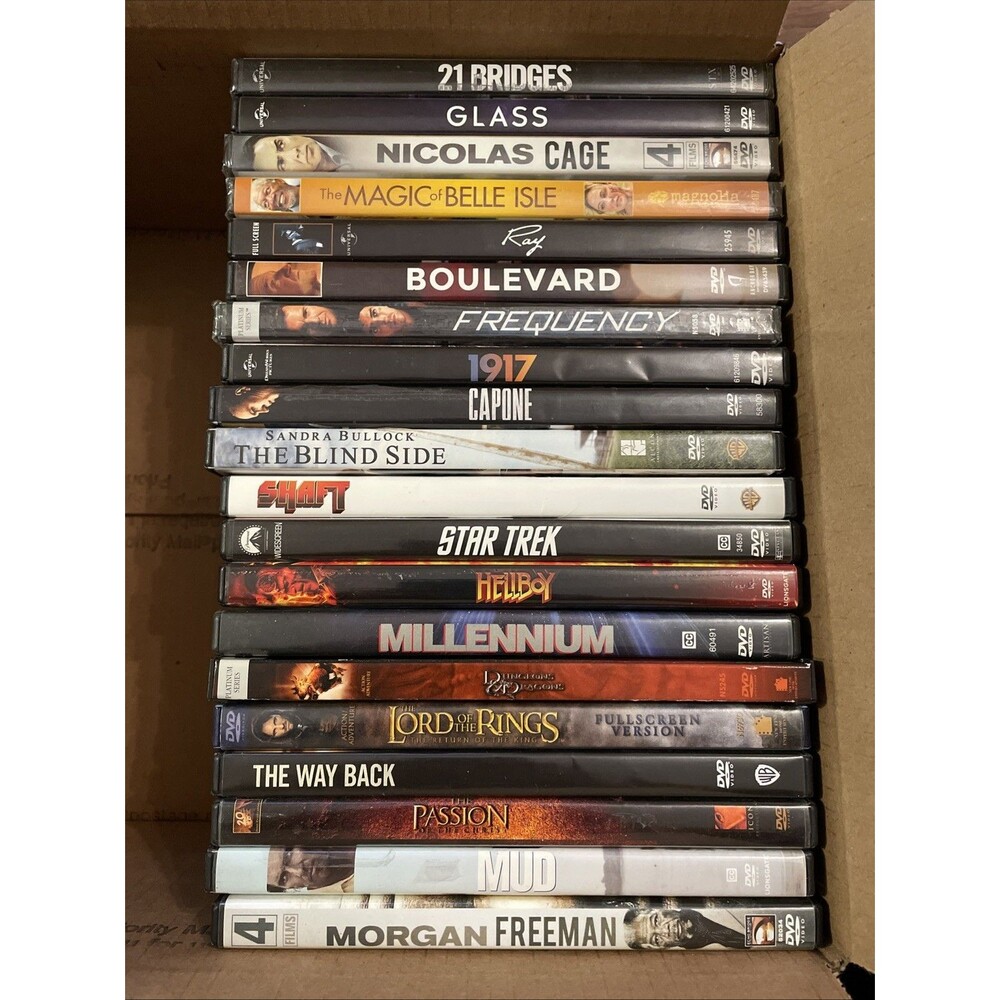 DVD Action Movie Lot Bundle of 20 - Lord of the Rings Star Trek 1917 Glass Mud